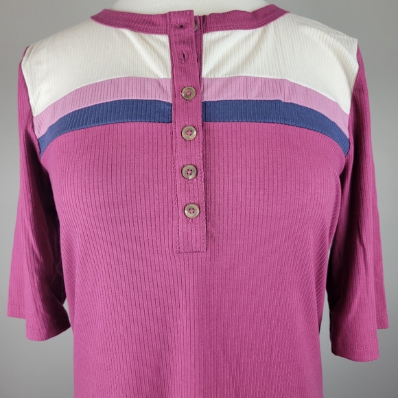 NWT Torrid Ribbed Color Block Henley - Picture 3 of 7